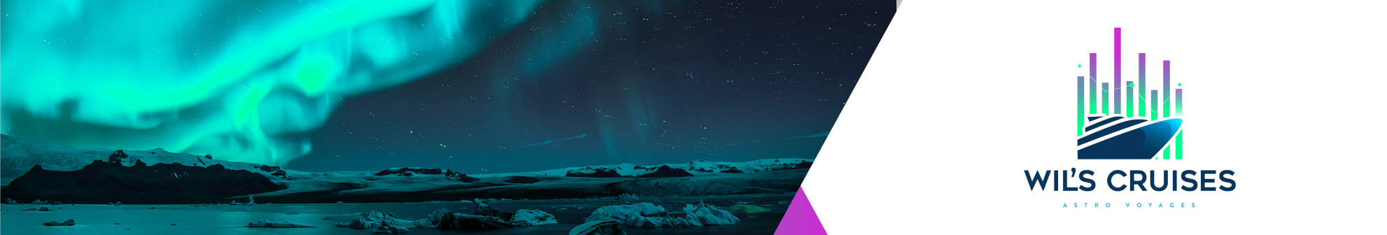Banner image of aurora and Wil Cruises logo 